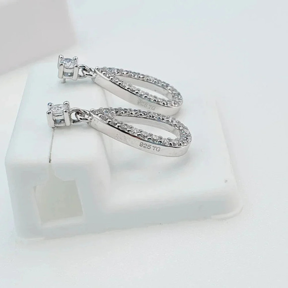 "925 Sterling Silver Cubic Zirconia Earrings, U19254846 - Picture 5 of 10